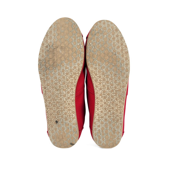 TOMS Red Canvas Slip-On Flats Women's 9 Casual Eco Loafers Minimalist Style - Picture 5 of 5